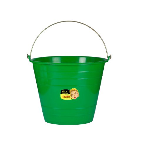 Cubeta de plástico Verde Cuplasa Cubeta 12 de 9.5 litros con asa metálica