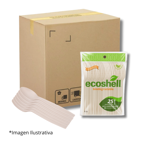 cuchara-jumbo-ecoshell-biodegradable.peng: Cuchara jumbo de Ecoshell de 19 cm, mostrando su diseño biodegradable