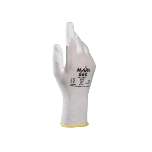 mapa-guante-ultrane-550-manipulaciones-finas-blanco.jpg: Guante Ultrane 550 de MAPA PROFESSIONAL en color blanco, ideal para manipulaciones finas