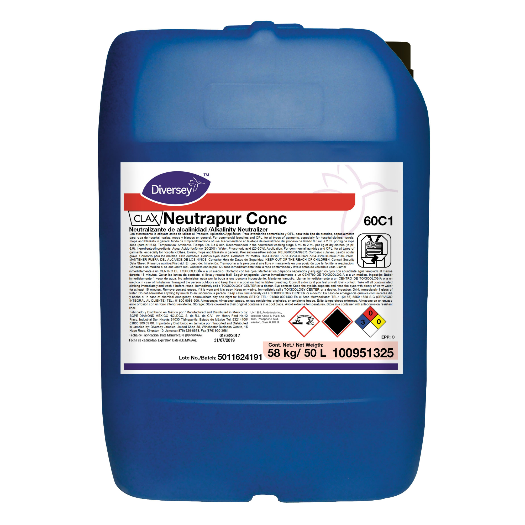 CLAX NEUTRAPUR CONC Detergente Líquido Profesional para Lavandería 50L