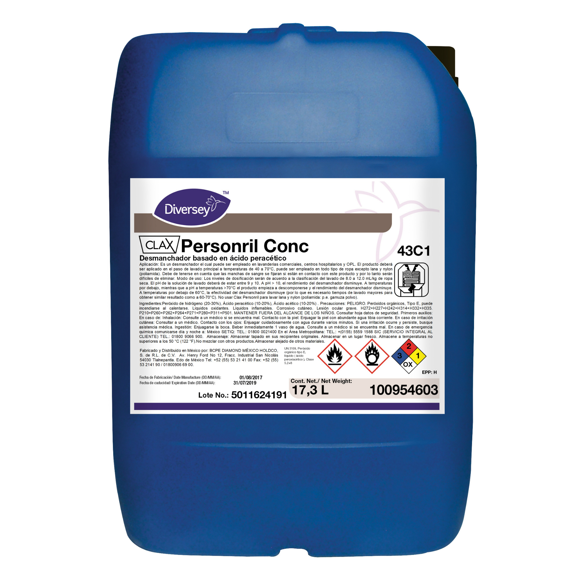 Clax Personal Concentrado 43C1 Detergente Líquido para Lavandería Profesional