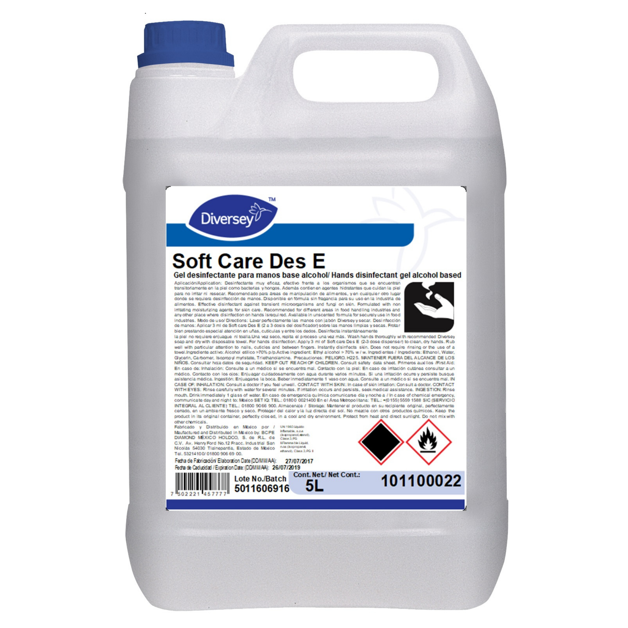Gel Desinfectante para Manos Diversey Soft Care 4x5L