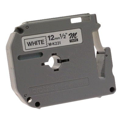 Cinta Brother M231 para PT65/85/100/110 negro/blanco 12mm