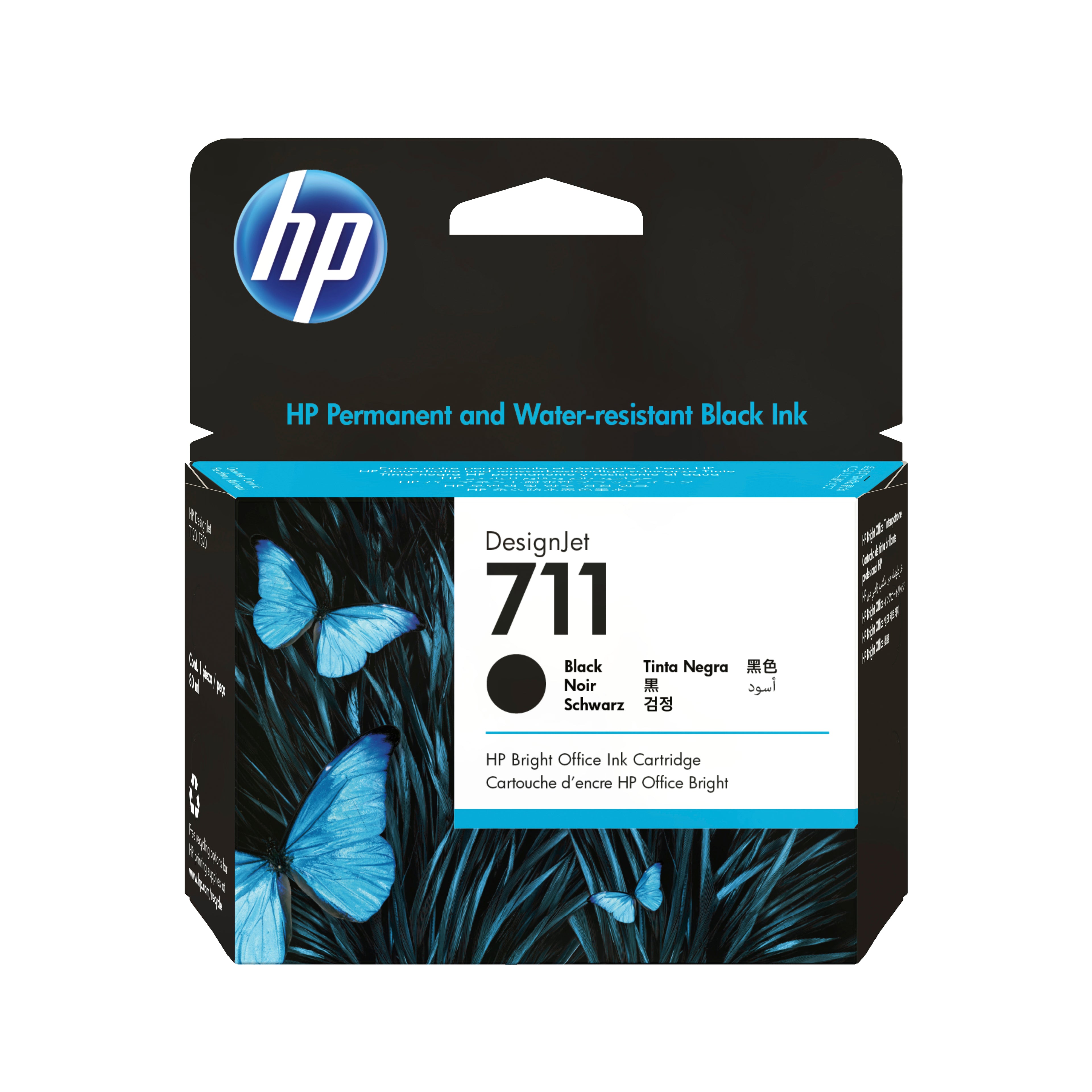 Tinta HP CZ133A 711 80 ml negro
