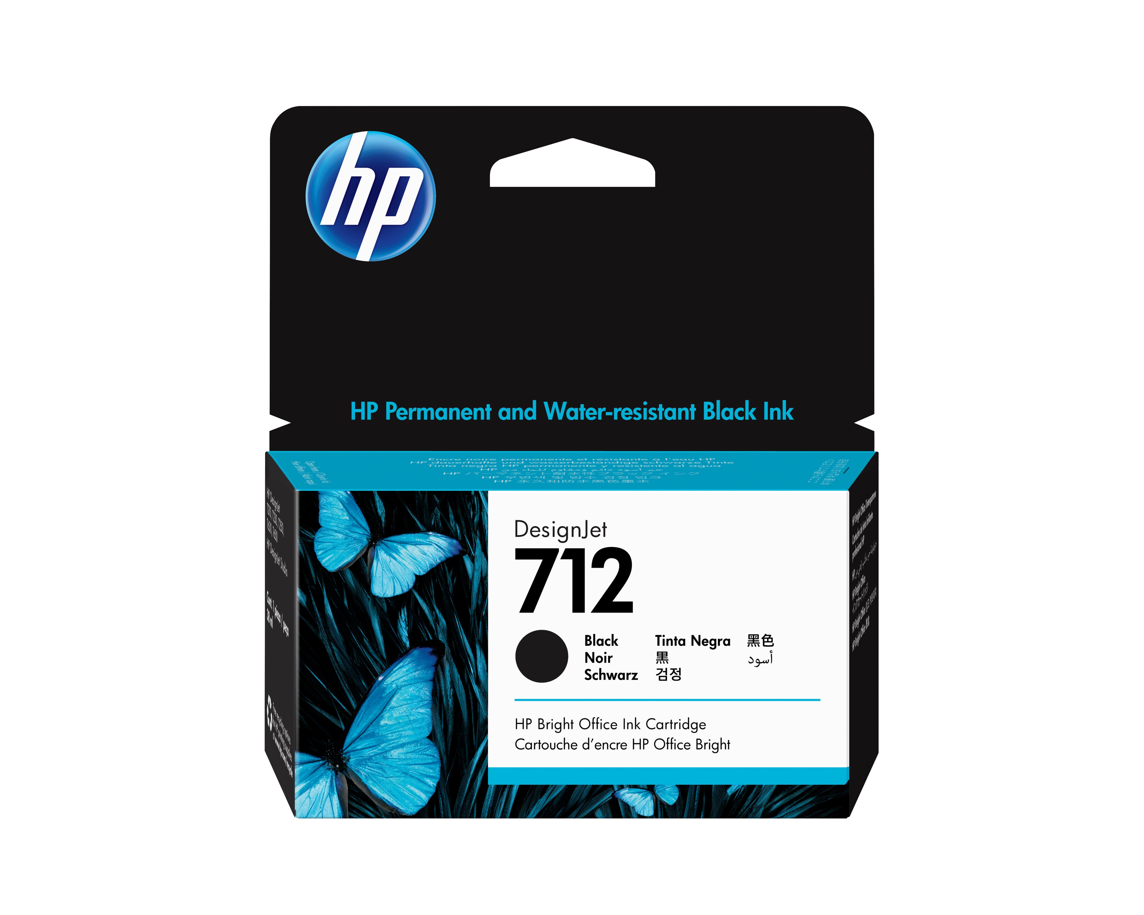 Cartucho de tinta HP DesignJet 712 de 38 ml, negro (3ED70A)