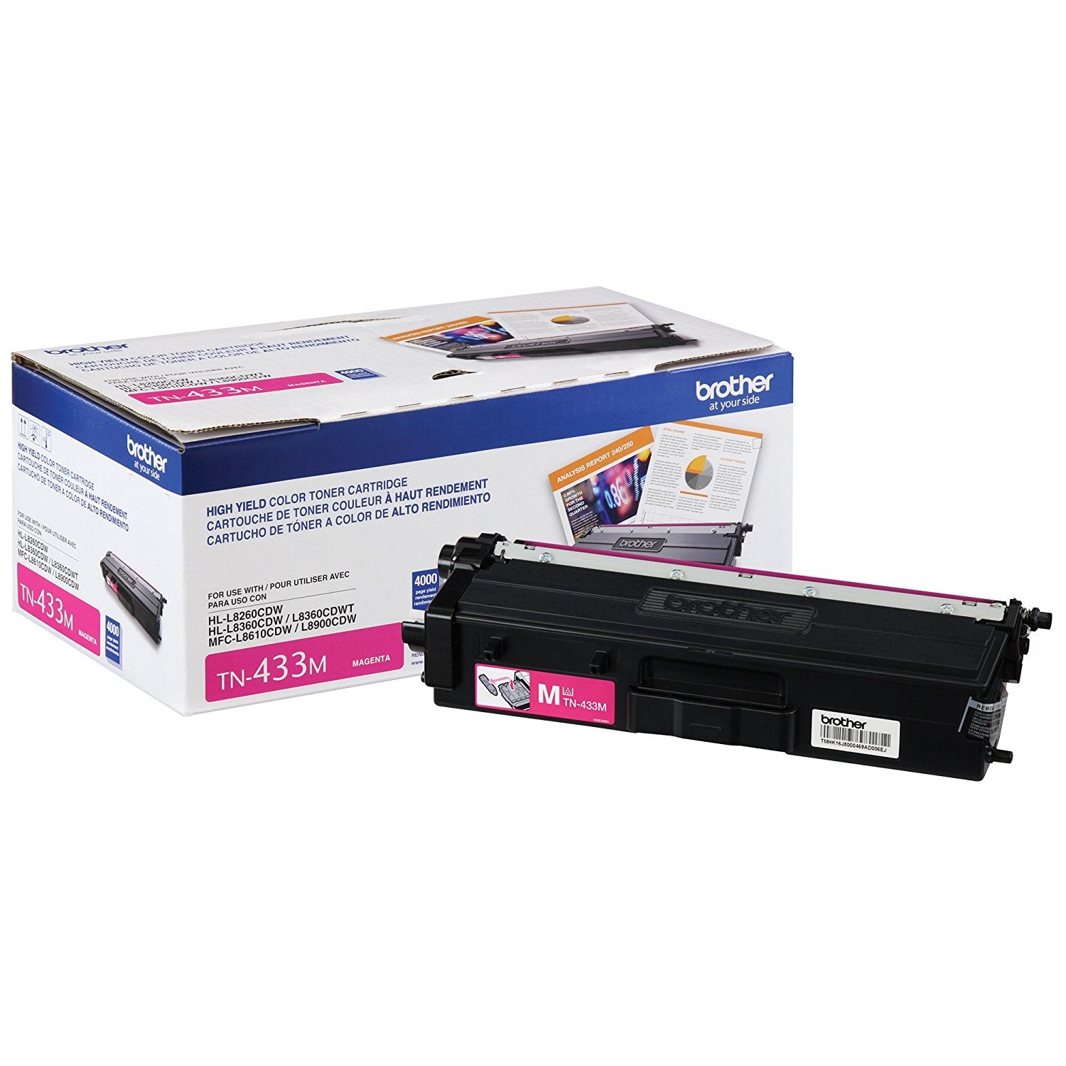 Toner BROTHER TN433M Magenta 4000 pgs para MFCL8900CDW