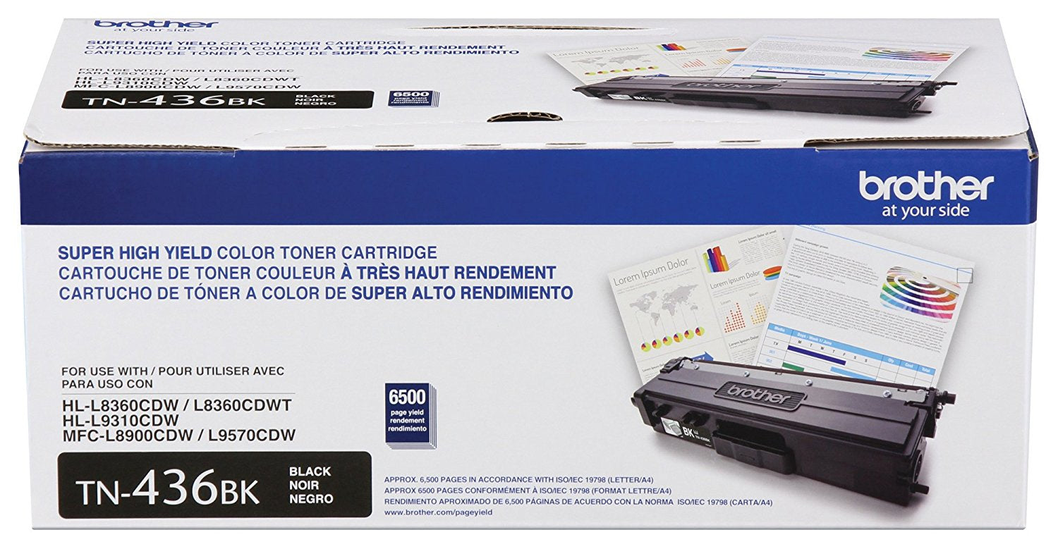 Toner BROTHER negro TN436BK 6500 pgs p/310CDW/MFCL8900CDE/MFCL9570CD