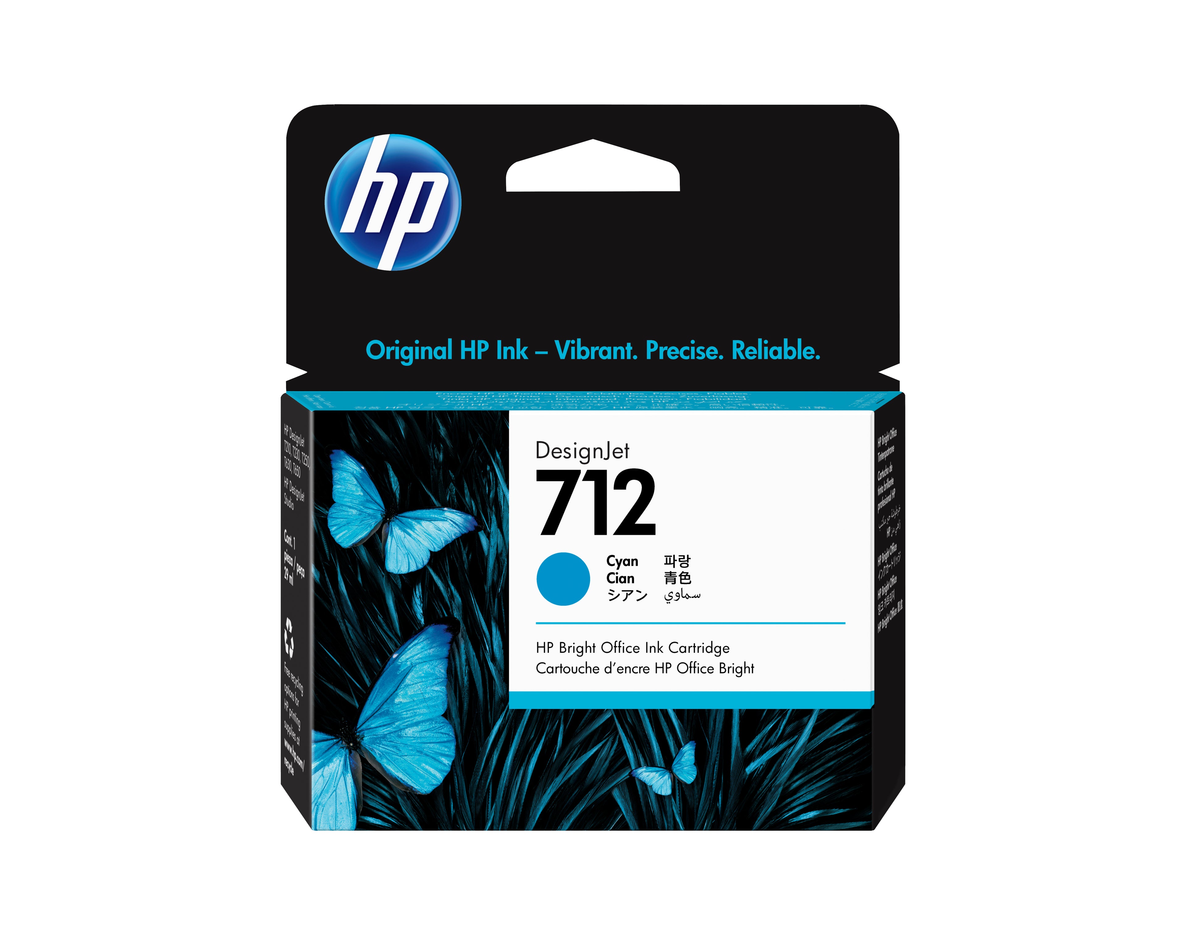 Cartucho de tinta HP DesignJet 712 de 29 ml, cian (3ED67A)