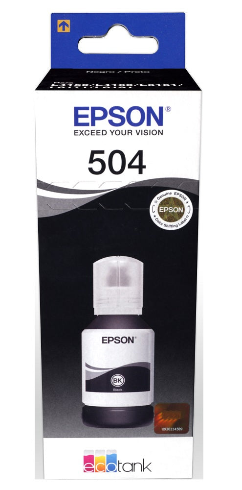 Tinta EPSON T504120 bote negro de 127ml para series L4150, L4160, L6161, L6171, L6191