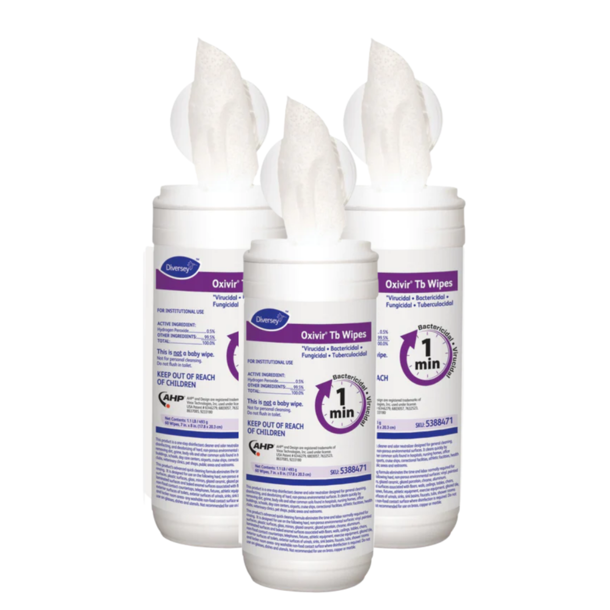 Oxivir TB Wipes Desinfectantes para Limpieza Institucional 12x60