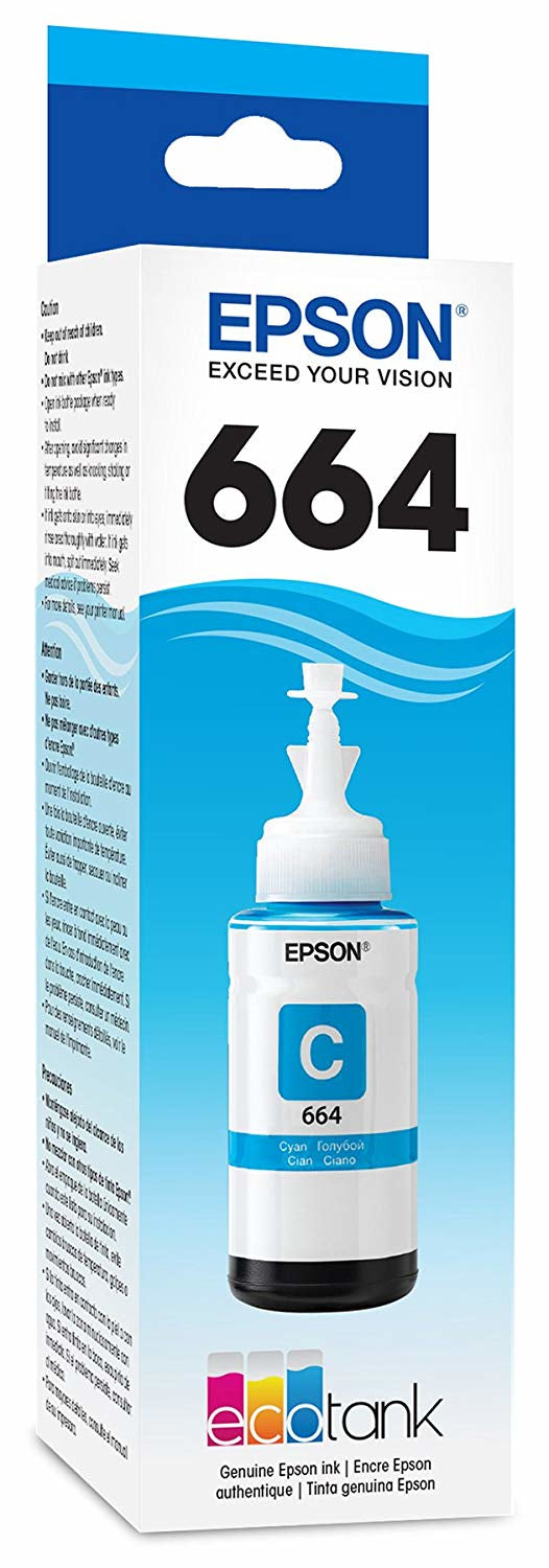 Tinta EPSON T664220 bote cyan P P L1455/L495/L1300/L220/L375/L575/L455/L655/L656