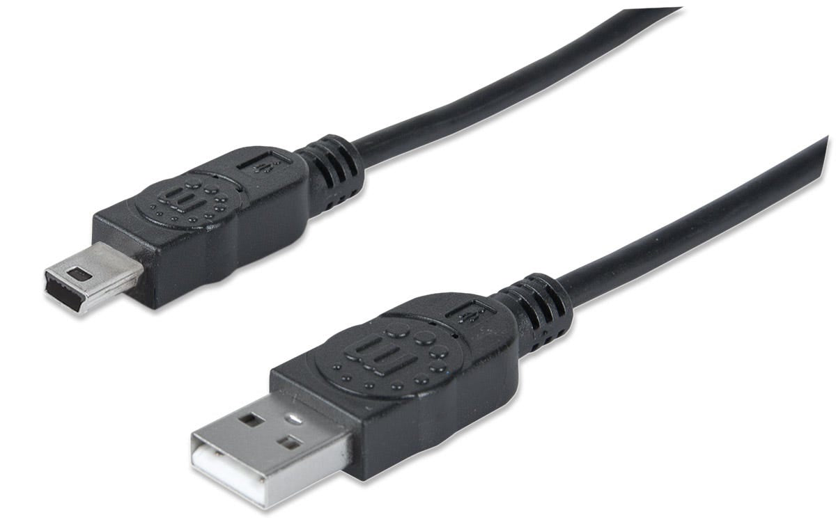 Cable Manhattan USB V2.0 A-Mini B 1.8M negro (para cámaras) cable mini