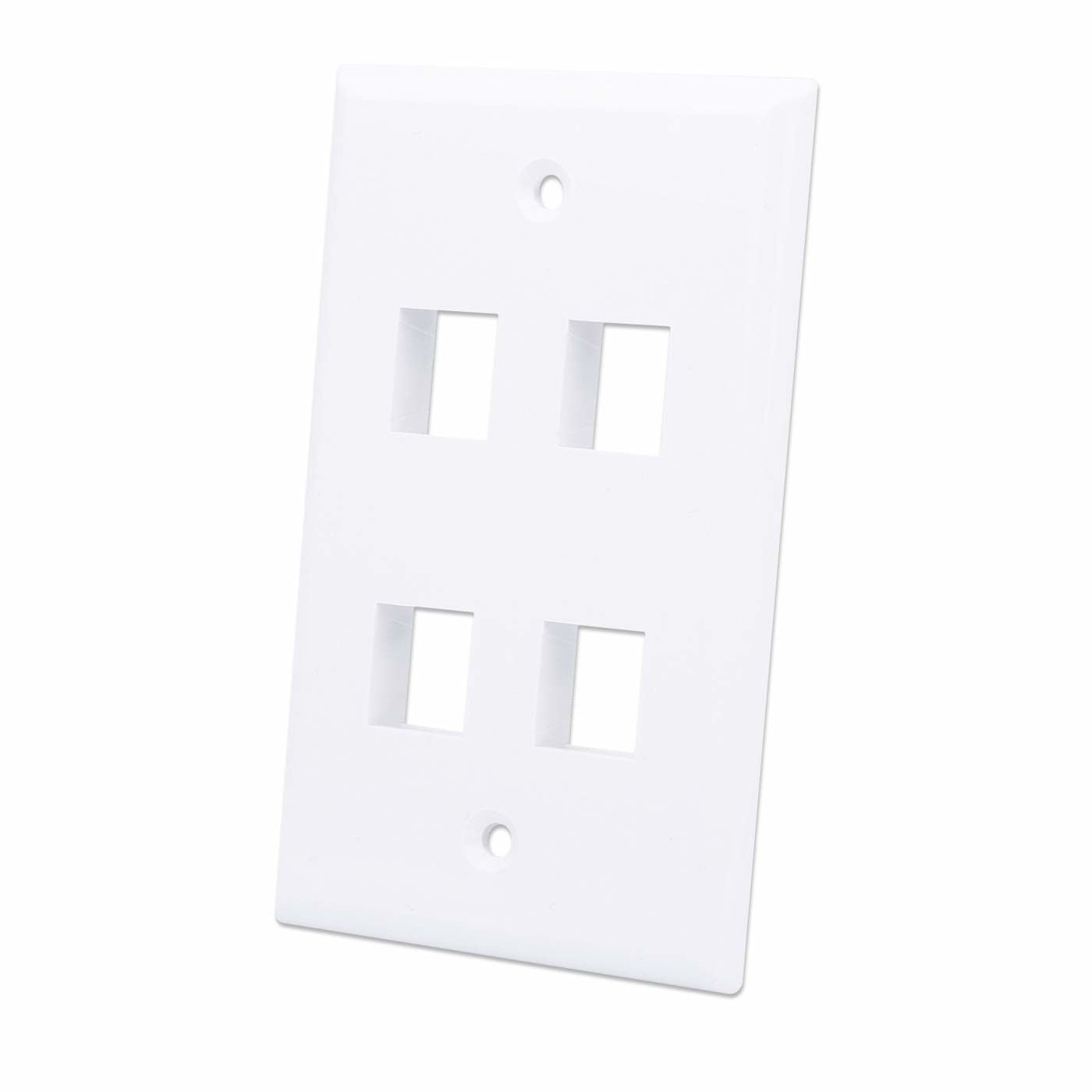 Tapa INT (faceplate) 4 perforaciones blanco