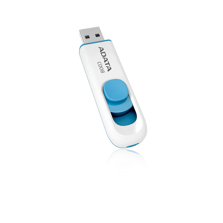 Memoria flash ADATA C008 32GB USB 2.0 blanco/azul retráctil