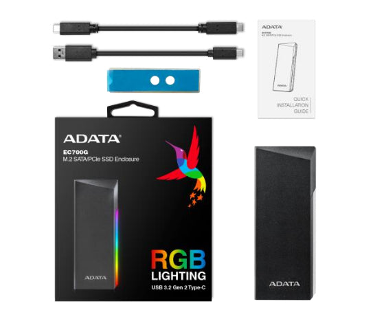 Carcasa ADATA AEC700GU32G2-CGY XPG EC700 M.2 negro RGB PCIe compatible con Xbox Series S y Series X