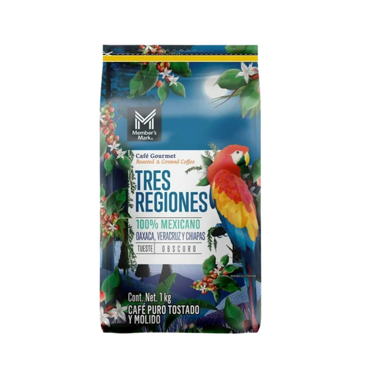 Café Member’s Mark Gourmet 3 Regiones | Molido regular 1 kg | Arábica mexicano tostado medio