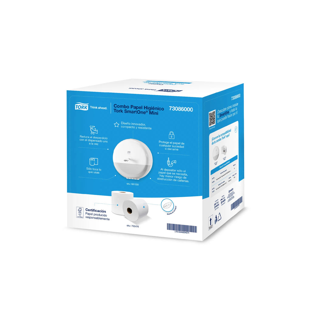 Combo de Un Papel Higiénico + Equipo de Tork SmartOne® Mini