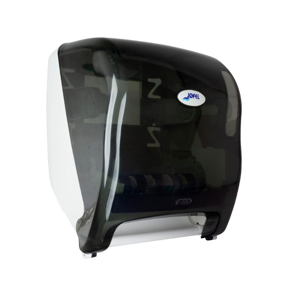 Dispensador de toalla en rollo automático | Jofel Azur AG18510 | Sensor de presencia | Base ABS blanca & tapa humo.1