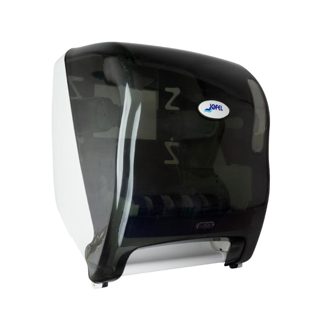 Dispensador de toalla en rollo automático | Jofel Azur AG18510 | Sensor de presencia | Base ABS blanca & tapa humo.1