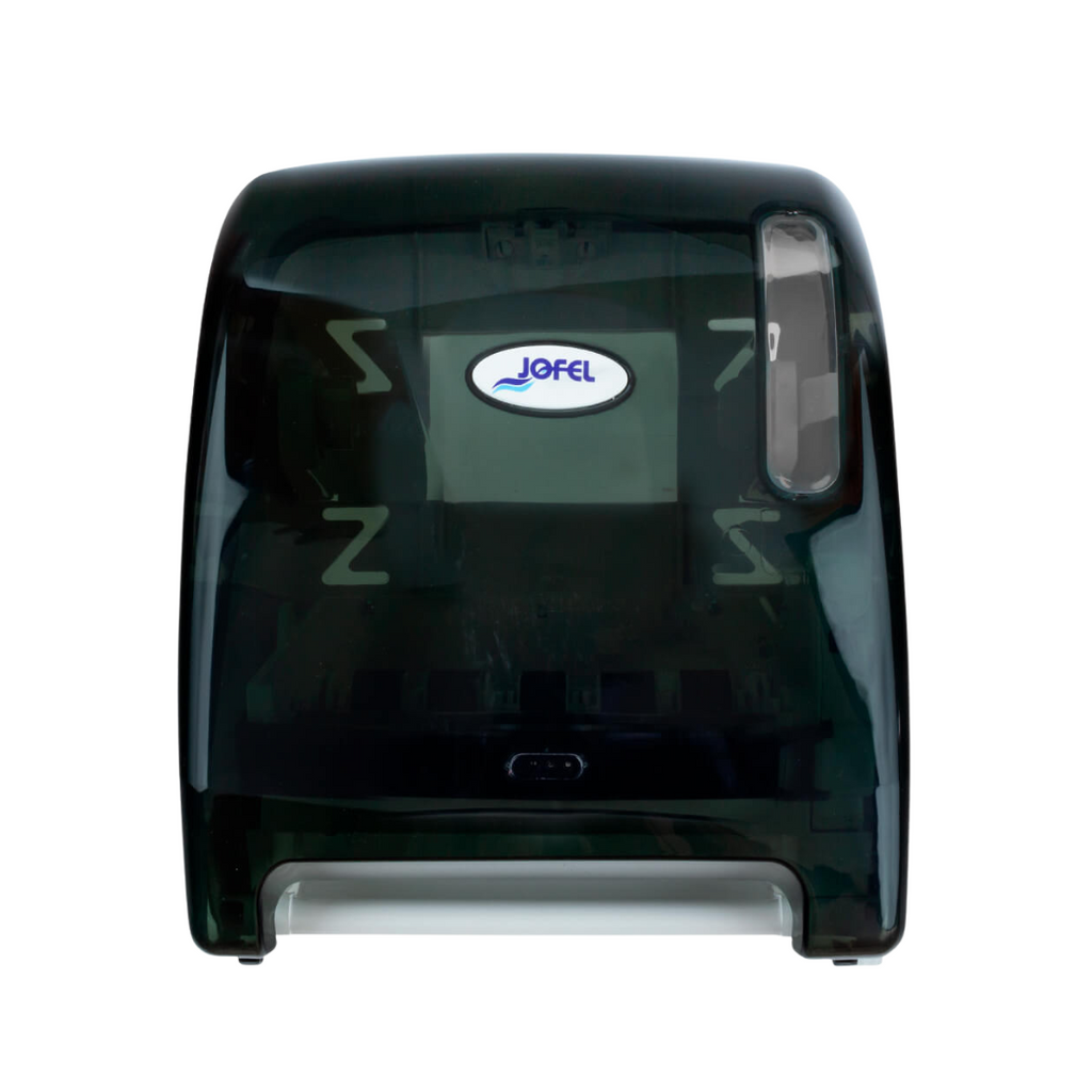Dispensador de toalla en rollo automático | Jofel Azur AG18510 | Sensor de presencia | Base ABS blanca & tapa humo