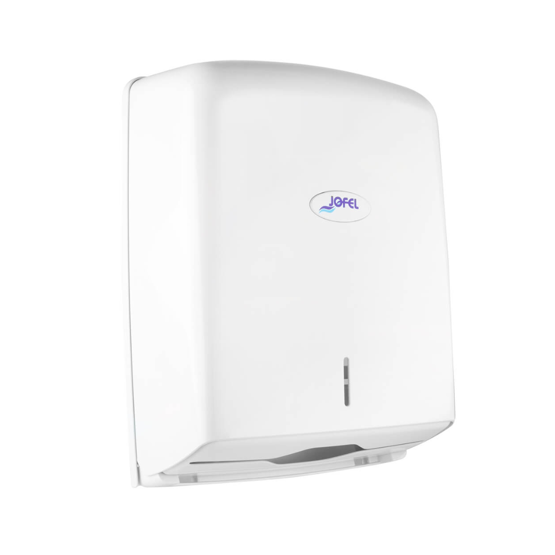 Dispensador de toalla interdoblada Smart | Jofel | Capacidad 600 toallas | Color blanco
