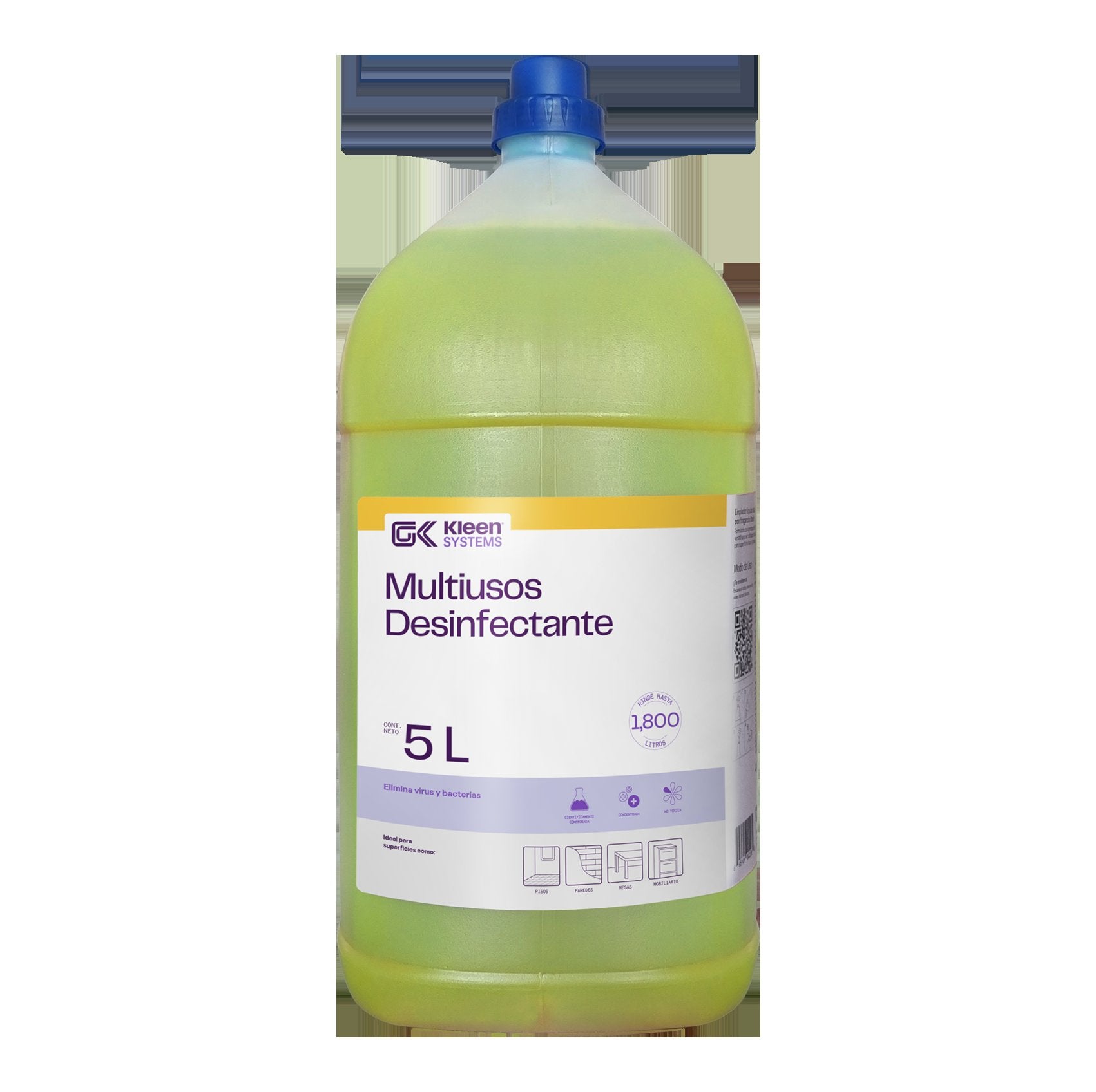 Limpiador Multiusos Desinfectante Concentrado Gel Kleen Limón 5L