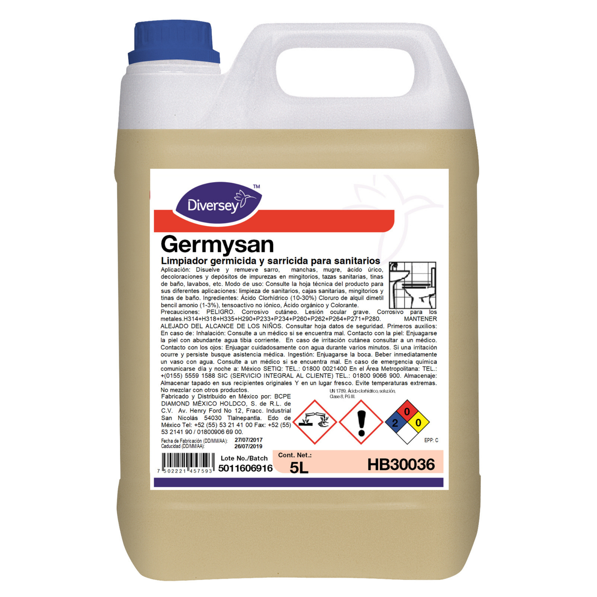 Germysan Limpiador Germicida y Sarricida para Sanitarios 4x5L