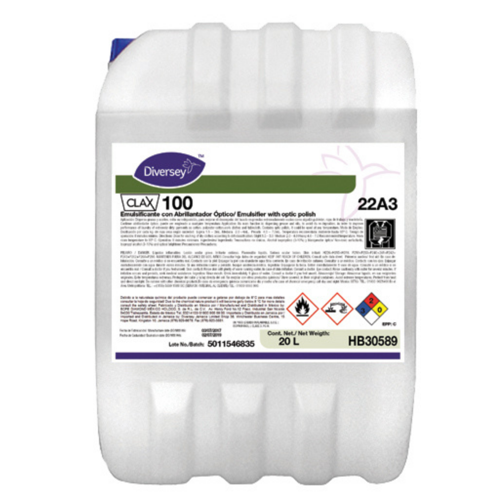 CLAX 100 22A3 Detergente Líquido Profesional para Lavandería 20L