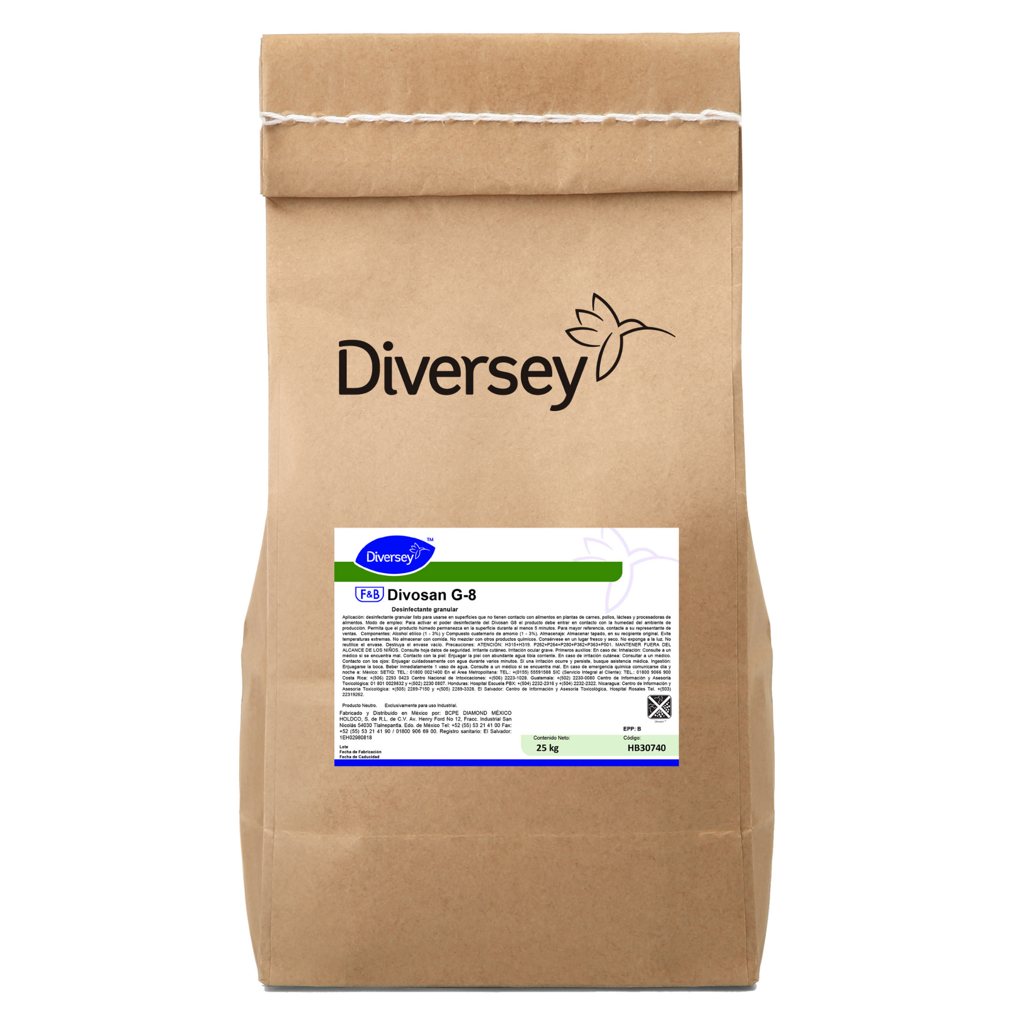 Divosan G-8 25kg: Limpiador y Desinfectante Industrial Diversey