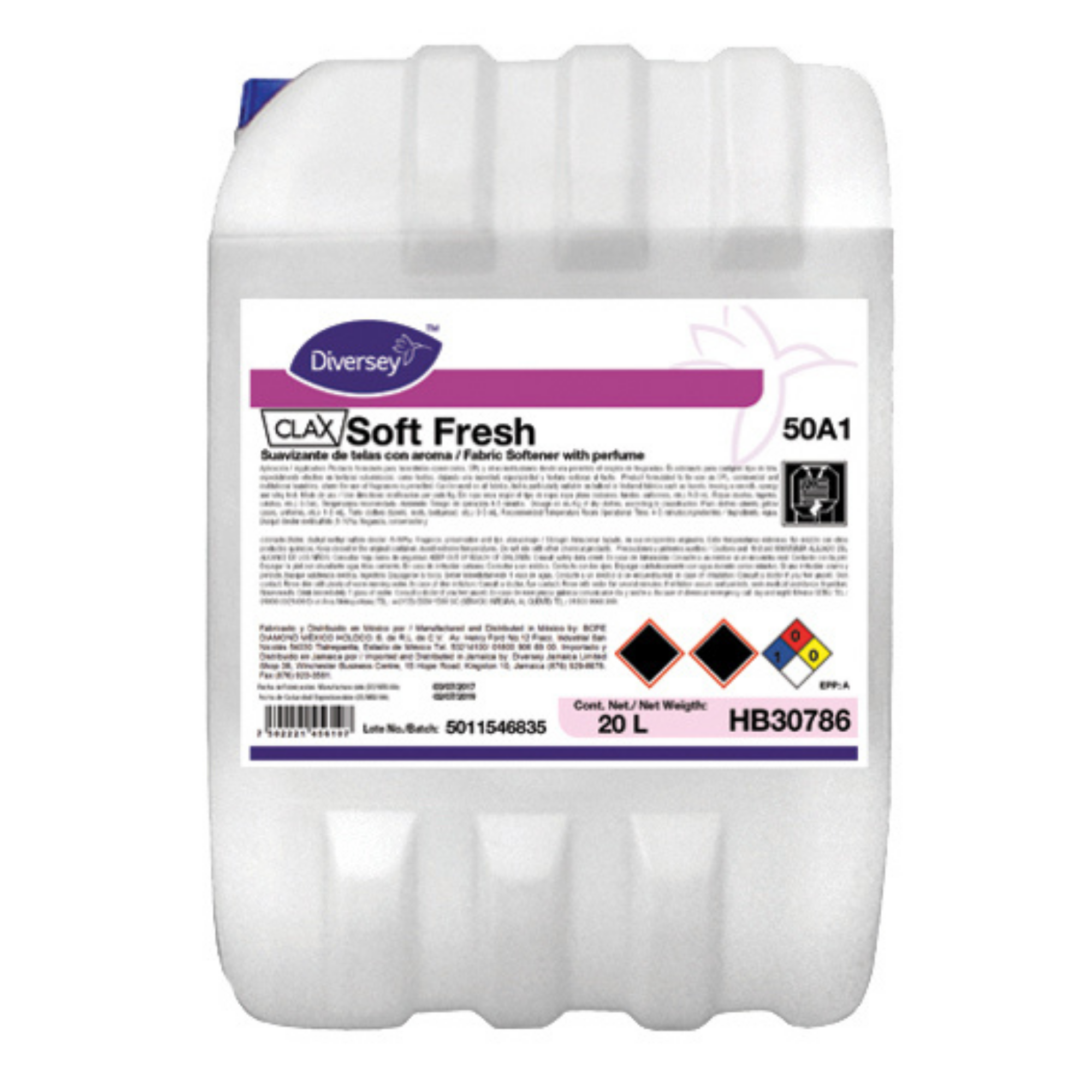CLAX SOFT FRESH 50A1 Detergente Líquido para Lavandería Profesional 20 L