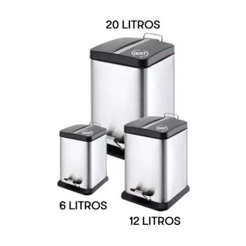 Bote con pedal de Acero Inoxidable Línea Silver Dust