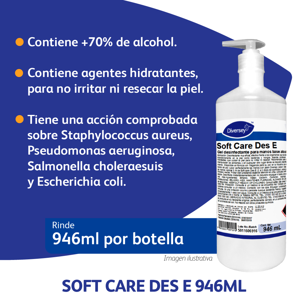 Gel Desinfectante de Manos Profesional Diversey 946ml