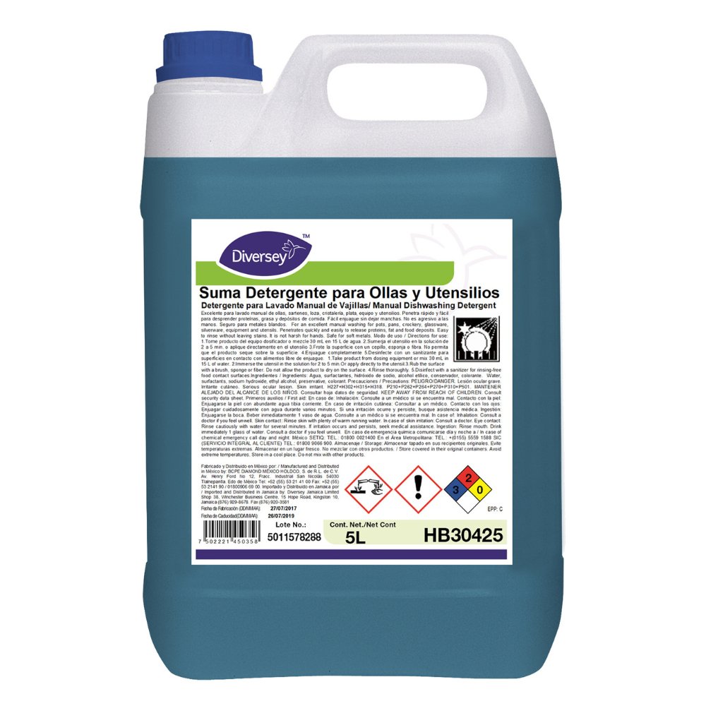 Suma Detergente Concentrado para Ollas y Utensilios | Diversey