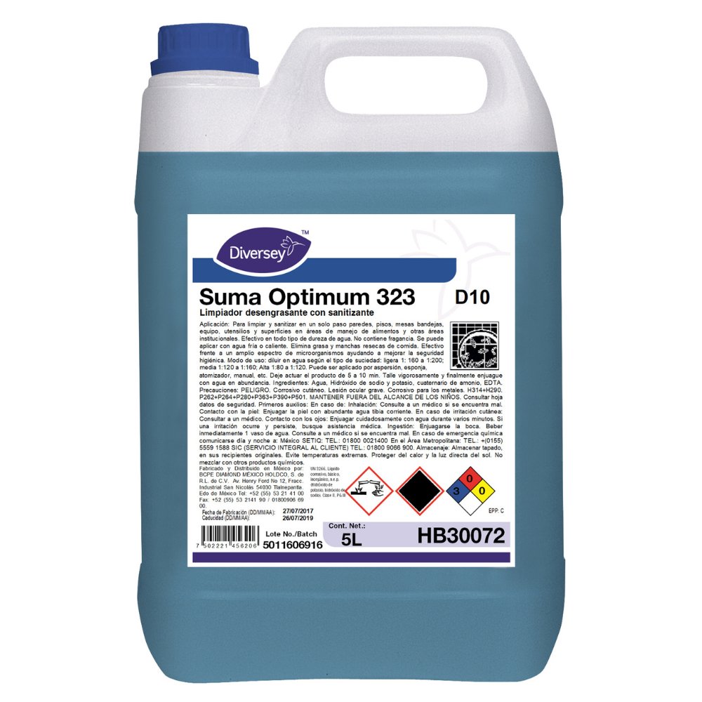 Suma Optimum 323 | Limpiador Desengrasante con Sanitizante | HB30072