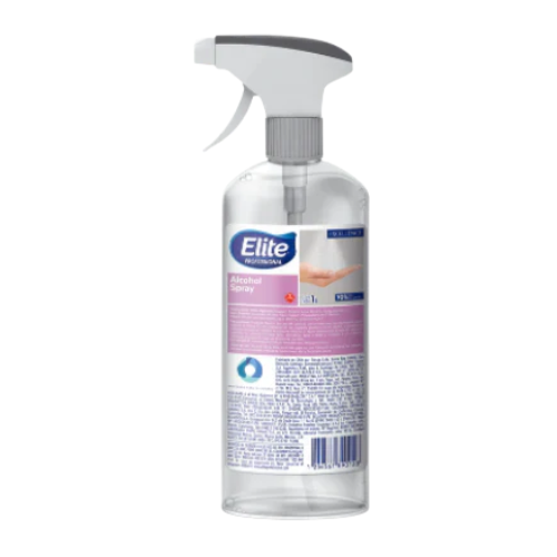 alcohol-sanitizante-spray-elite-1lt-1517.jpg: Botella de Alcohol Sanitizante Spray Elite de 1 litro con atomizador, clave 1517