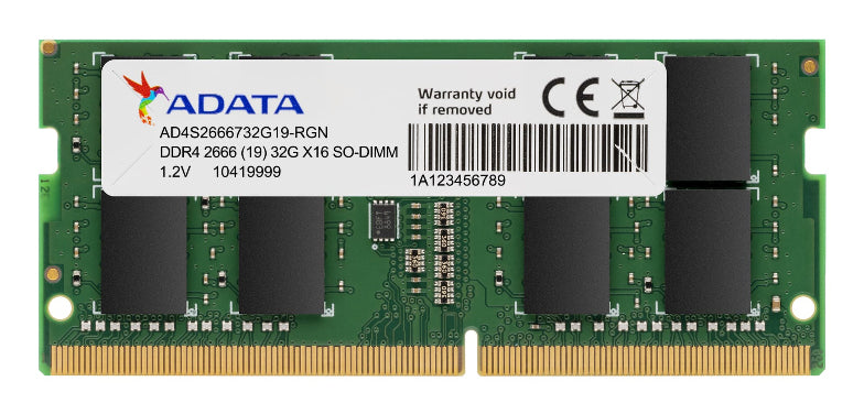 Memoria RAM ADATA DDR4 SODIMM 8GB 2666MHz Non-ECC CL19 AD4S26668G19-SGN