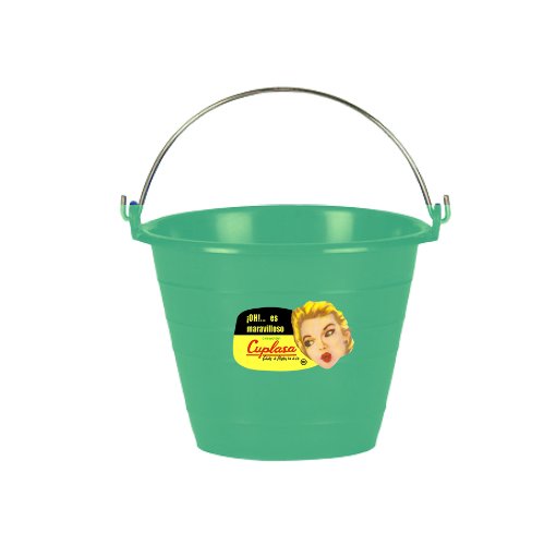 Cubeta de plástico roja Cuplasa Cubeta 4 de 1 litro con asa metálica