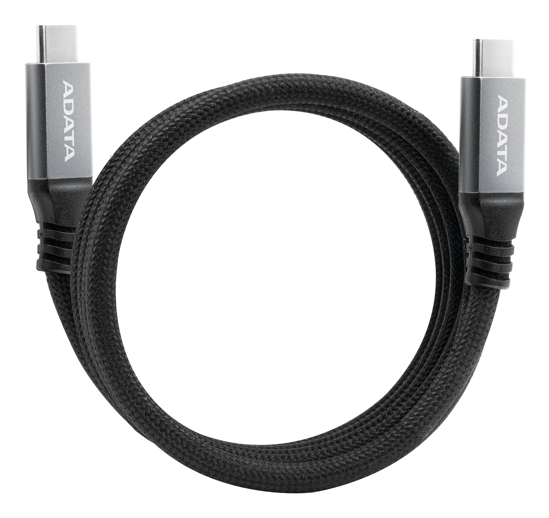 ADATA Cable Tipo C a Tipo C 1m Cubierta de Nylon, Magnétizado 10Gbps 100W Transfiere Audio y Video 4K UHD Negro