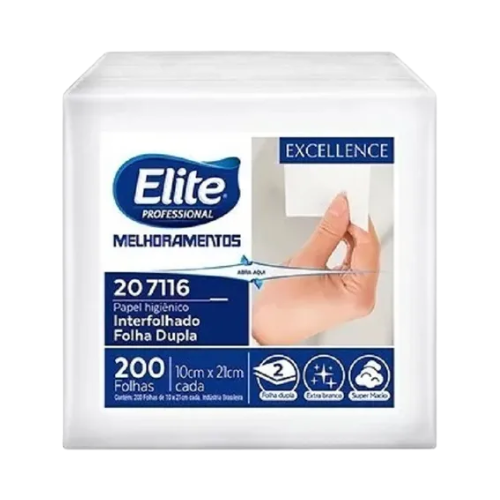 elite-higienico-interfoliado-hd-doble-hoja-207116.jpg: Paquete de papel higiénico interfoliado HD Elite (207116) de doble hoja