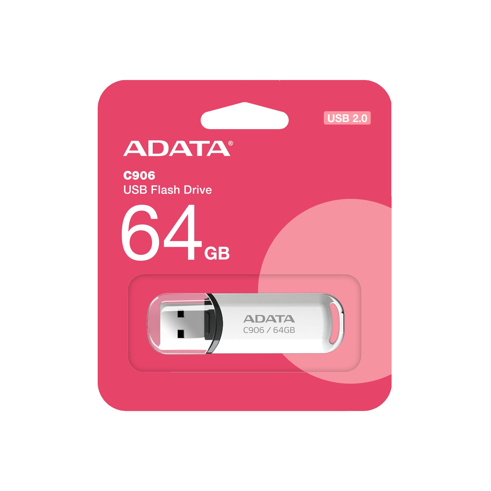 Memoria USB ADATA AC906-64G-RWH 64GB color blanco USB 2.0 con tapa