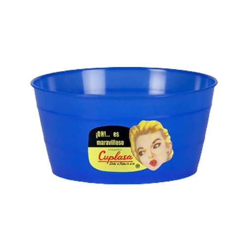 Jícara de plástico azul Cuplasa de 1 litro para baño y aseo