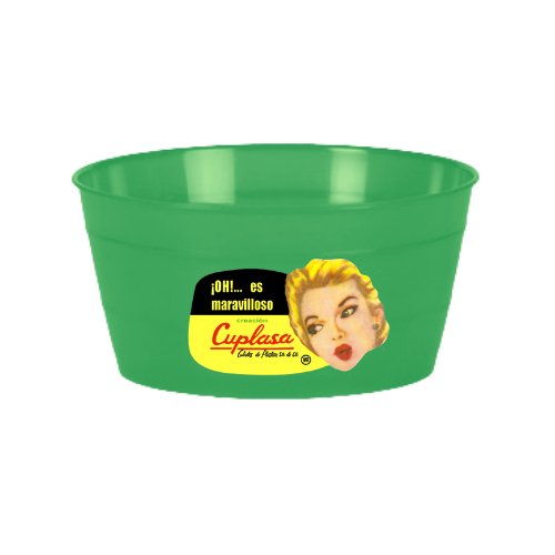 Jícara de plástico verde Cuplasa de 1 litro para baño y aseo