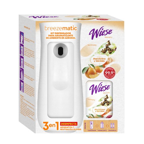 Kit Dispensador para Aromatizante de Ambiente en Aerosol Breeze Matic Wiese - Karlan ¡Marca la Limpieza!NBRDR08