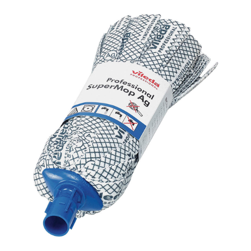 vileda-pro-supermop-ag-fregona-profesional-27cm.jpg: Fregona profesional SuperMop Ag de Vileda Professional de 27 cm con cabezal azul y conector de color