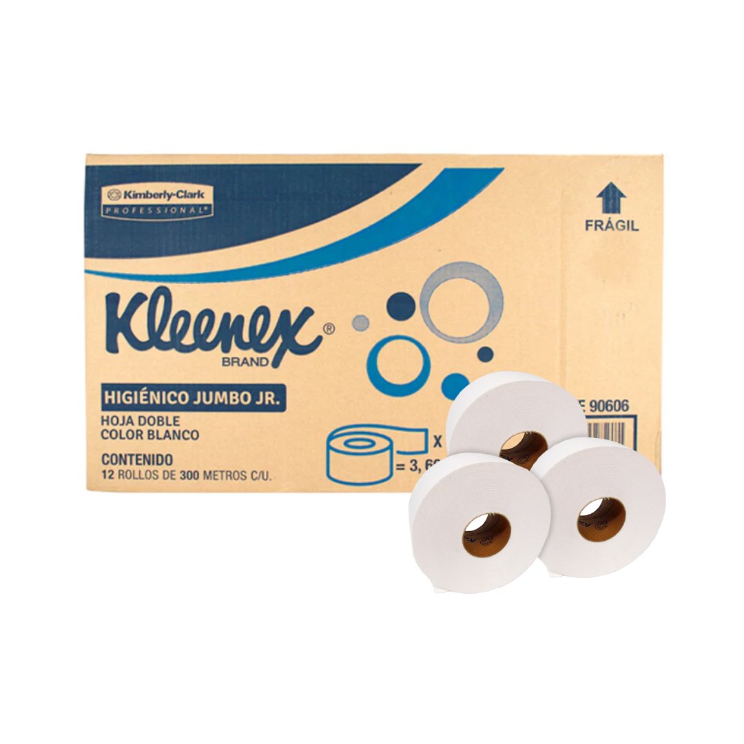 Higiénico Jumbo Kleenex® Jr 300m (90606) - Karlan ¡Marca la Limpieza!90606