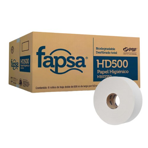 Papel higiénico en bobina HD500 Fapsa (HB03350) - Karlan ¡Marca la Limpieza!HB03350
