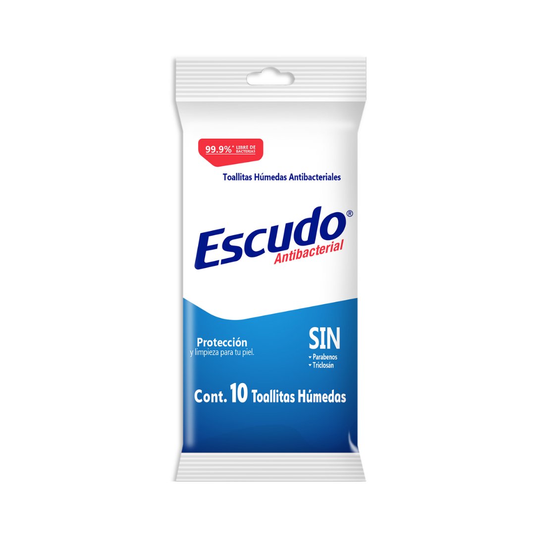 Toallita Húmeda Desinfectante Manos Escudo® Pocket 10 Toallas (92546) - Karlan ¡Marca la Limpieza!92546